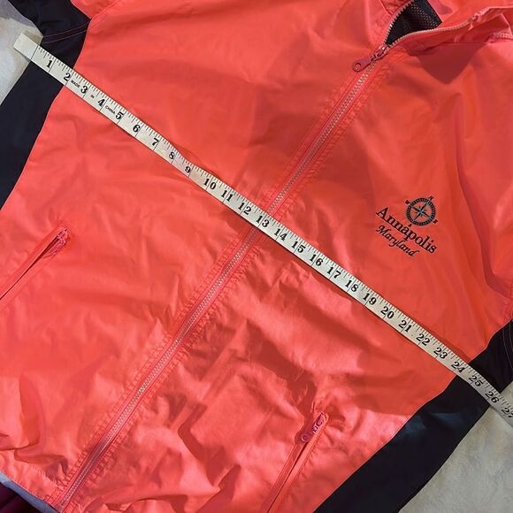 COPY - Rain Jacket Windbreaker Annapolis Lined Mesh Sailing Orange and Navy XL - Picture 12 of 14